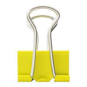（まとめ） TANOSEE ダブルクリップ 小 口幅19mm イエロー 1箱（10個） 〔×60セット〕