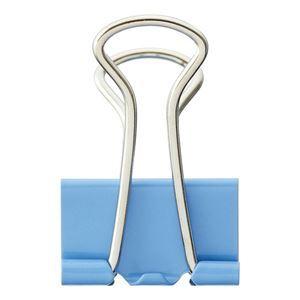 （まとめ） TANOSEE ダブルクリップ 小 口幅19mm ライトブルー 1箱（10個） 〔×60セット〕