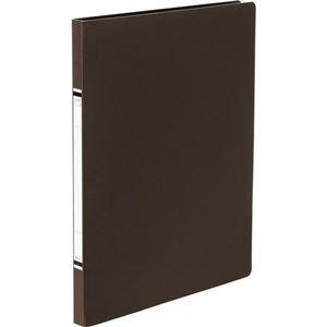 （まとめ） TANOSEE クランプファイル（紙表紙） A4タテ 100枚収容 背幅18mm 茶 1冊 〔×20セット〕