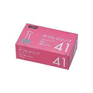 （まとめ） TANOSEE ダブルクリップ 特大 口幅41mm シルバー 1箱（10個） 〔×10セット〕