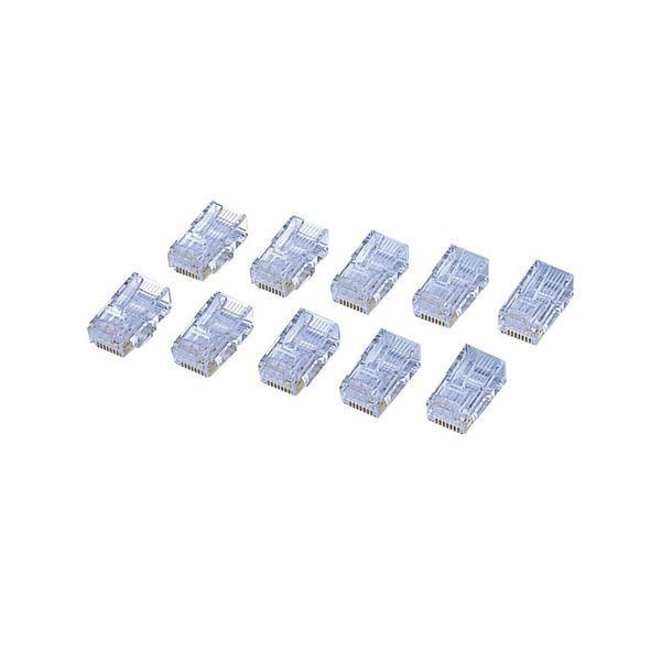 （まとめ） エレコム カテゴリー6対応 RJ45コネクタ 単線・より線対応 LD-6RJ45T10 1セット（10個） 〔×5セット〕