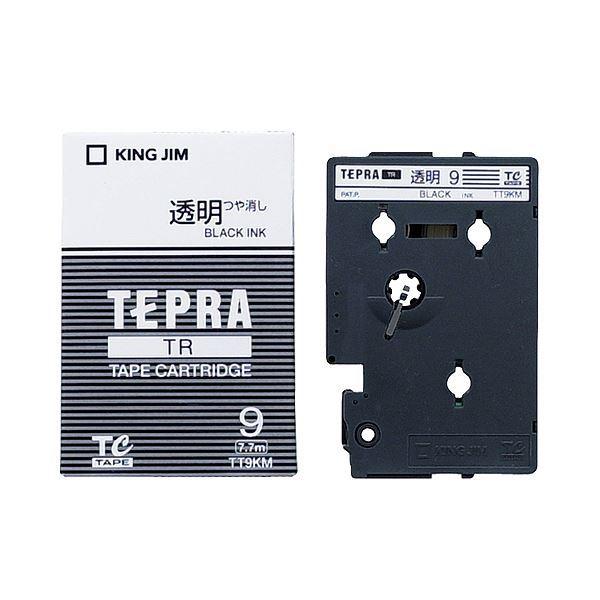 （まとめ） キングジム テプラ TR テープカートリッジ 9mm 透明／黒文字 TT9KM 1個 〔×4セット〕