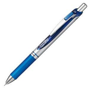 (まとめ) ぺんてる ゲルインクボールペン 撲り付ける式エナージェル 0.5粍 青 (軸色 しろがね色) BLN75Z-C 1本 〔×30仕掛ける〕 キッチン、日用品、文具-筆記用具-万年筆