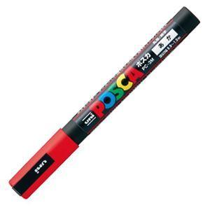 （まとめ） 三菱鉛筆 水性マーカー ポスカ 細字丸芯 赤 PC3M.15 1本 〔×30セット〕