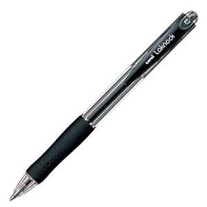 (まとめ) 三菱鉛筆 油性ボールペン VERY楽ノック 細字 0.7mm 黒 SN10007.24 1本 〔×60セット〕