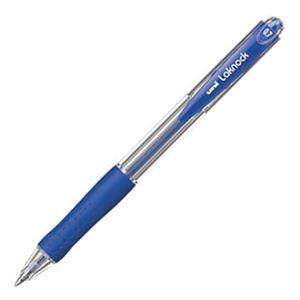 (まとめ) 三菱鉛筆 油性ボールペン VERY楽ノック 細字 0.7mm 青 SN10007.33 1本 〔×60セット〕