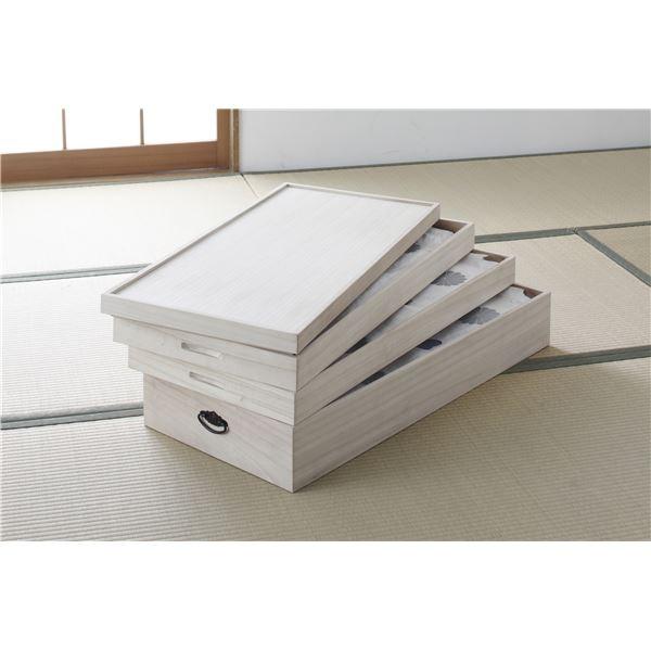 総桐衣裳ケース/桐箱 〔3段〕 幅91cm 積み重ね可 日本製 〔完成品〕_1
