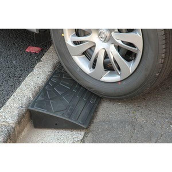 〔4個セット〕 ECOラバースロープ 段差スロープ/段差プレート 〔幅60cm 高さ5cm用〕 ゴム製 衝撃吸収_3