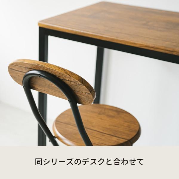〔6脚セット〕ヴィンテージチェア(ブラウン/黒) 折りたたみ椅子 カウンターチェア スチール イス 背もたれ付 コンパクト スリム キッチン パイプイス モダン ..._2