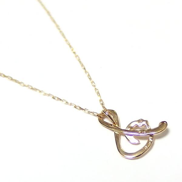 イニシャル ネックレス ダイヤモンド ネックレス 一粒 0.01ct K18 ゴールド 文字 S ダイヤネックレス ペンダントの画像