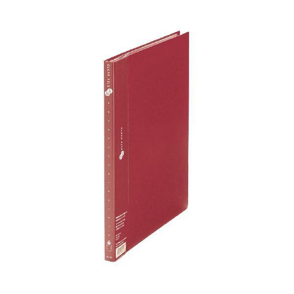（まとめ） プラス クリアーファイル20P FC-122EL A4S 赤 10冊〔×2セット〕