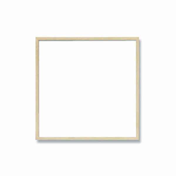 〔 角額 〕細い木製正方形額 300角 300×300mm 乳白 壁掛けひも 紫外線から作品を守るUVカットアクリル付き 9102
