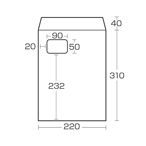 ハート 透けない封筒 ケント グラシン窓テープ付 A4 XEP730 1セット（500枚：100枚×5パック）の画像