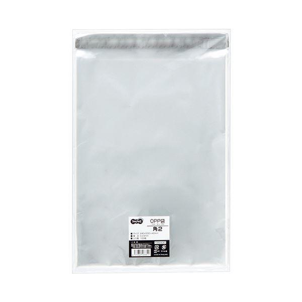 （まとめ） TANOSEE OPP袋 フタ・テープ付角2 240×330+40mm 1パック（100枚） 〔×10セット〕