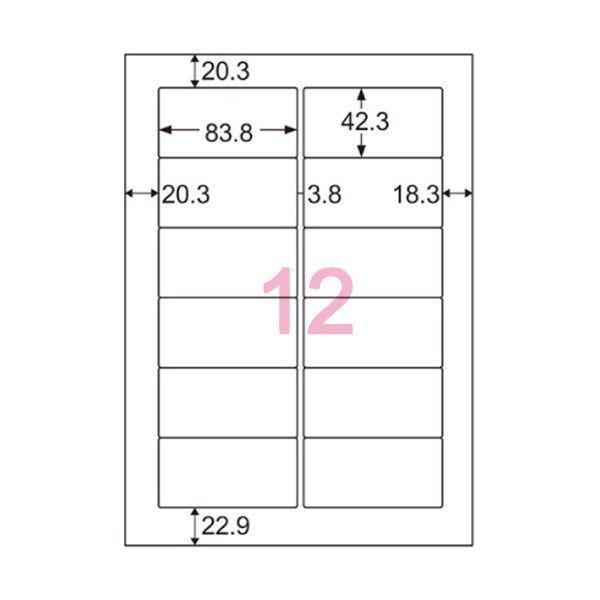 （まとめ）ヒサゴ エコノミーラベル A4 12面83.8×42.3mm 四辺余白 ELM007 1冊(100シート) 〔×3セット〕