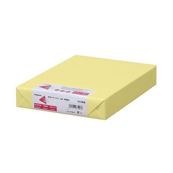 （まとめ）長門屋商店 Color Paper A4中厚口 クリーム ナ-3253 1冊(500枚) 〔×3セット〕