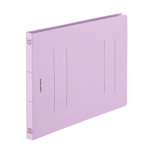 （まとめ）ライオン事務器 フラットファイル(環境)樹脂押え具 A4ヨコ 150枚収容 背幅18mm パープル A-512KA4E 1セット(10冊) 〔×10セット〕