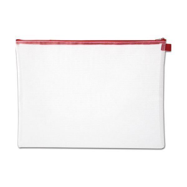 TANOSEE メッシュケース B4タテ305×ヨコ410mm 赤 1セット(20枚)