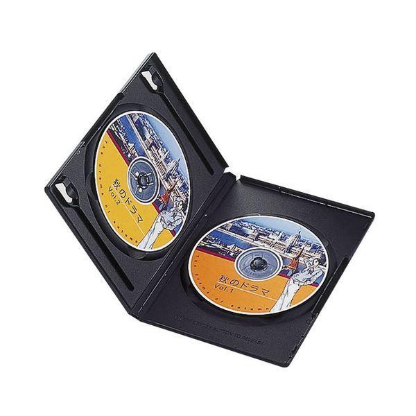 （まとめ）エレコム DVDトールケース 2枚収納ブラック CCD-DVD06BK 1パック(10枚)〔×5セット〕_1