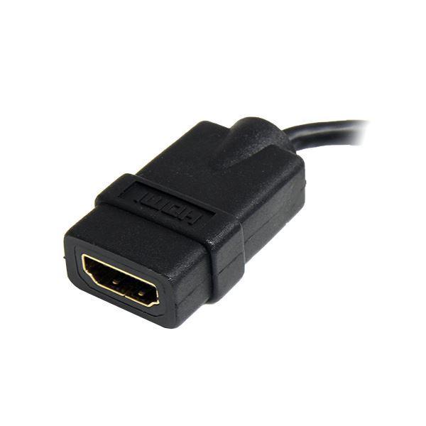 （まとめ）StarTechハイスピードHDMI変換ケーブル 12cm HDMI タイプA(メス)-Micro HDMI タイプD(オス) HDADFM5IN1本〔×3セット〕_1