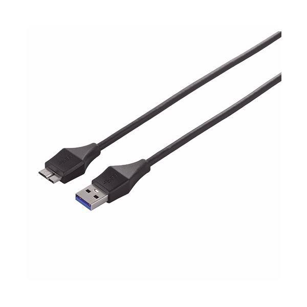 （まとめ）バッファロー ユニバーサルコネクタUSB3.0 (A)オス-micro(B)オス ブラック 1m BSUAMBSU310BK 1本〔×3セット〕