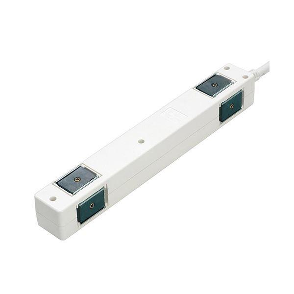 （まとめ）ヤザワ 3Pマグネットタップ 6個口5m 白 Y02JKP605WH 1個〔×2セット〕_2