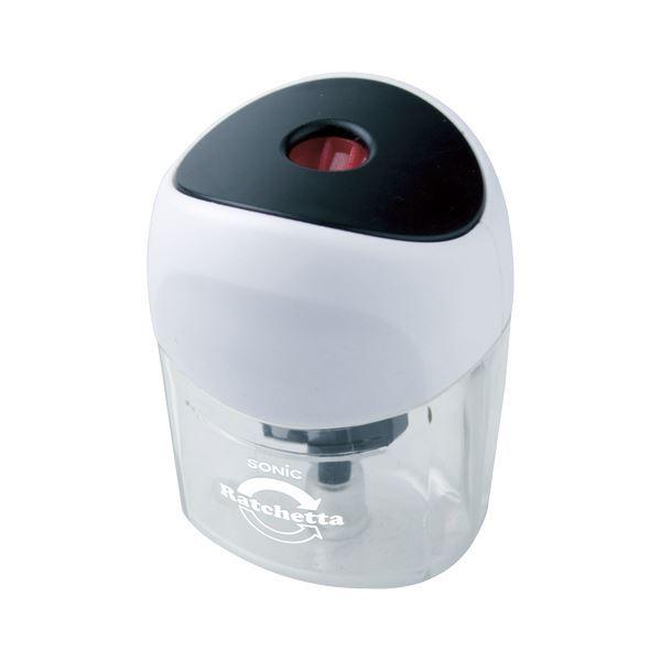 （まとめ） ソニック ラチェッタ ワン ハンディ鉛筆削り ブラック〔×50セット〕