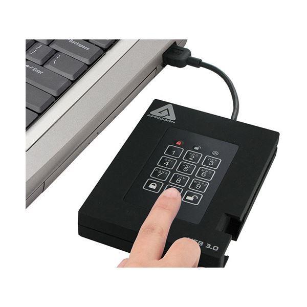 Apricorn AegisFortress 暗証番号対応ポータブルHDD 1TB A25-3PL256-1000F（R2）1台の画像
