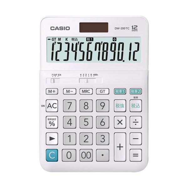（まとめ）カシオ W税率電卓 12桁 デスクタイプDW-200TC-N 1台〔×2セット〕