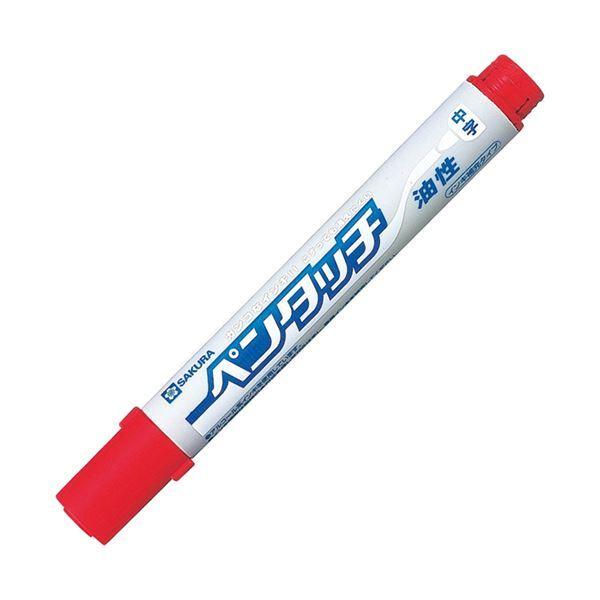 （まとめ）サクラクレパス 油性マーカーペンタッチ中字 あか PK-M#19 1セット（10本）〔×5セット〕
