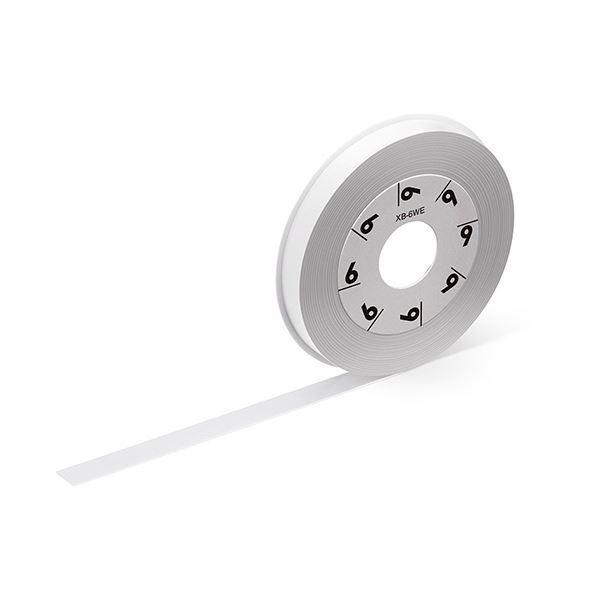 （まとめ）カシオ ラテコ 詰替用テープ6mm×8m 白/黒文字 XB-6WE 1個〔×10セット〕_1