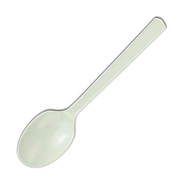 （まとめ）やなぎプロダクツ プラスチック スプーン ホワイト Y-143 1パック（100本）〔×10セット〕