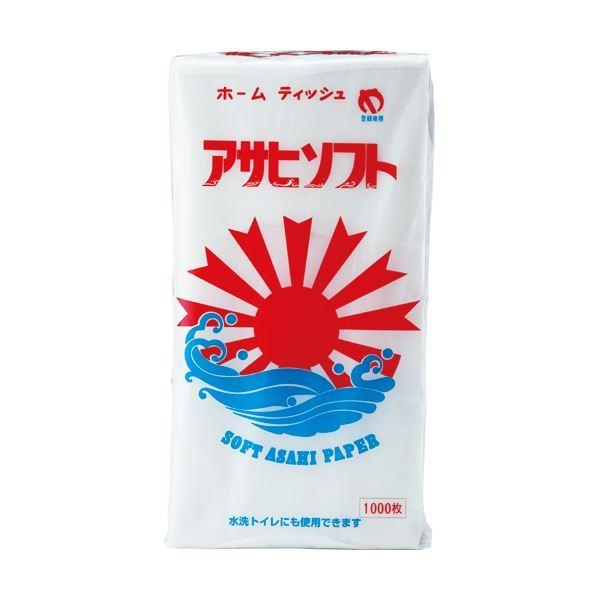 （まとめ）八幡浜紙業 ちり紙 アサヒソフト 1パック（1000枚）〔×10セット〕