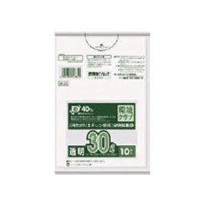 （まとめ）日本サニパックW-33環境クラブ30L透明 W-33-CL 1パック（10枚）〔×30セット〕
