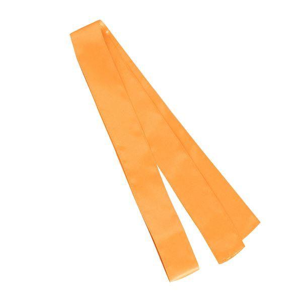 （まとめ）サテンロングハッピ 橙 S（ハチマキ付）〔×10セット〕の画像