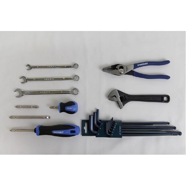 SIGNET シグネット 9点組 バイク 整備用 工具セット ツールバッグ付 800S-B002 工具 ツール DIY 作業工具 道具_1
