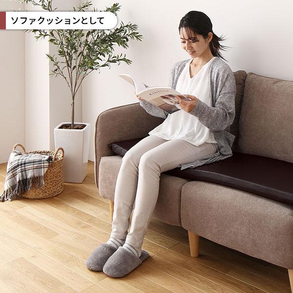 座布団 アイボリー 10枚セット 日本製 スクエア クッション フラット シート 42×42 cm PVC 合皮 レザー シンプル モダン デザイン_12