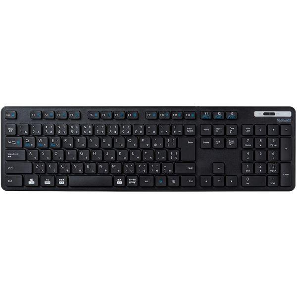 エレコム Bluetoothフルキーボード/薄型/メンブレン式/抗菌/マルチペアリング対応/ブラック TK-FBM120KBK_1