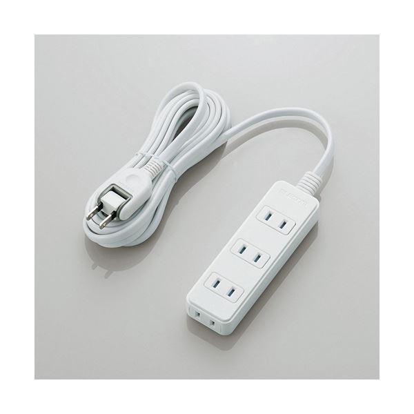 (まとめ) エレコム ほこりシャッター付き電源タップ 2P・4個口 ホワイト 3.0m T-ST02-22430WH 1個 〔×3セット〕