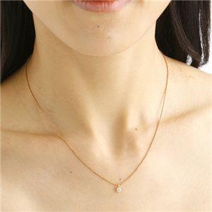 K18/PG 0.1ct 1粒ダイヤモンドペンダント/ネックレスの画像