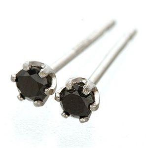 ブラックダイヤモンド ピアス 一粒 ブラック K18 0.1ct メンズピアス