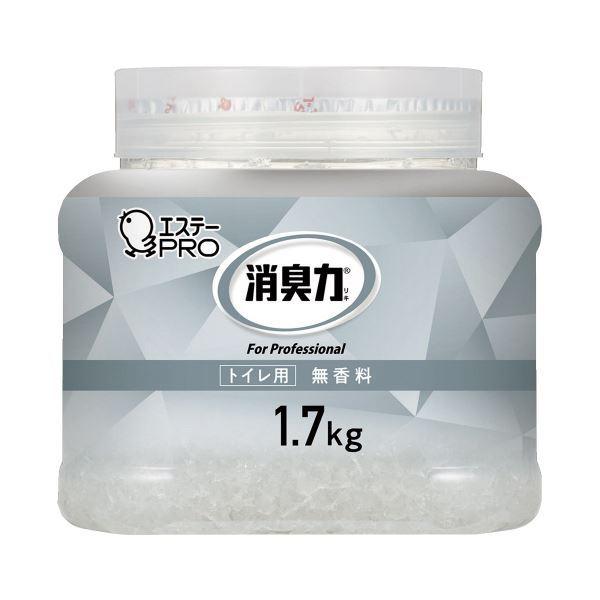 (まとめ) エステー 消臭力 業務用 ゲル トイレ用 本体 1.7kg 無香料 〔×10セット〕