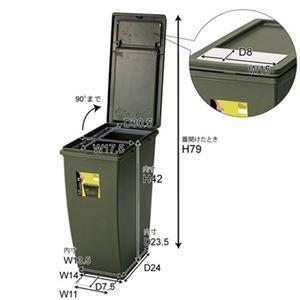 ゴミ箱 ダストボックス 幅20.3×奥行38.3×高さ43cm 20L グリーン 10個セット フタ付き スリムコンテナ キッチン 店舗_3