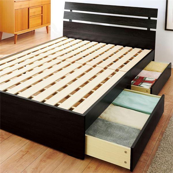 すのこ ベッド シングル フレーム本体 ダークブラウン マットレス別売 引き出し収納付き 収納ベッド 組立品 ベッドルーム 寝室