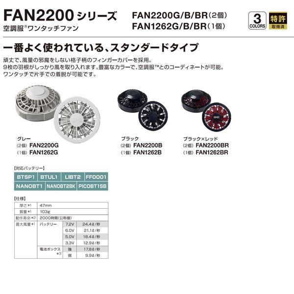 KU91900 空調服 R 綿薄手 脇下マチ付き FAN2200BR・RD9261・LISUPER1セット モスグリーン 3L