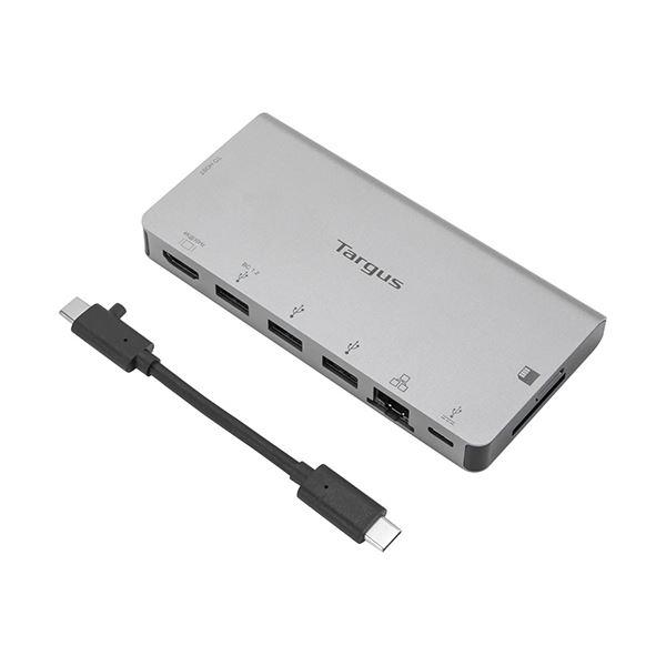 Targus USB-C 4K HDMIドッキングステーション カードリーダー 100W PDパススルー充電対応 シルバー DOCK414 1個の画像