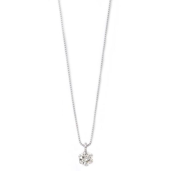 ダイヤモンド ネックレス 0.1ct プラチナ Pt900 一粒 6本爪 シンプル ダイヤネックレス ペンダント 鑑別カード付きの画像