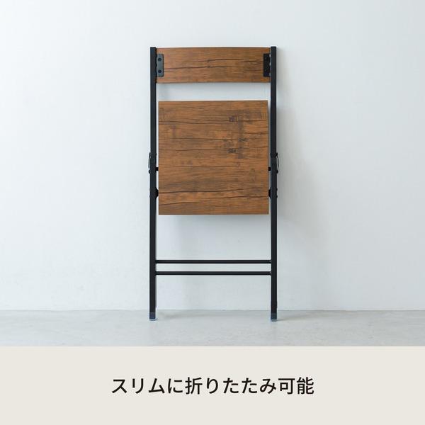 〔4脚セット〕ヴィンテージスクエアチェア（ブラウン） イス チェア 背あり いす ダイニングチェア 折りたたみ椅子 折りたたみチェア 北欧風 韓国インテリア ..._1