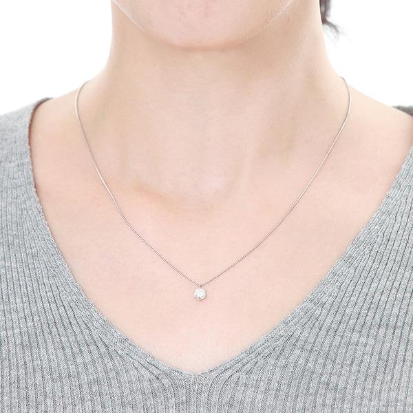 ダイヤモンドペンダント/ネックレス プラチナ Pt900 0.5ct ダイヤネックレス 一粒 6本爪 Hカラー SI2クラス Good 0.5カラット 鑑定書付き_3