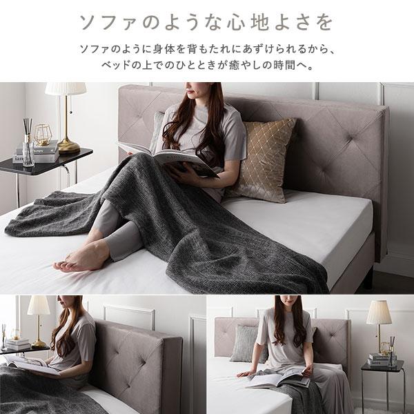 布張り すのこベッド ダブル ベッドフレームのみ モーブピンク 脚付き ファブリックベッド すのこ 通気性 寝具 組立品｜powerstone-kaiundou｜08